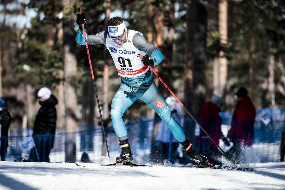 16.03.2018, Falun Sweden (SWE):Robin Duvillard (FRA) - FIS world cup cross-country, individual sprint, Falun (SWE). www.nordicfocus.com. © Modica/NordicFocus. Every downloaded picture is fee-liable.