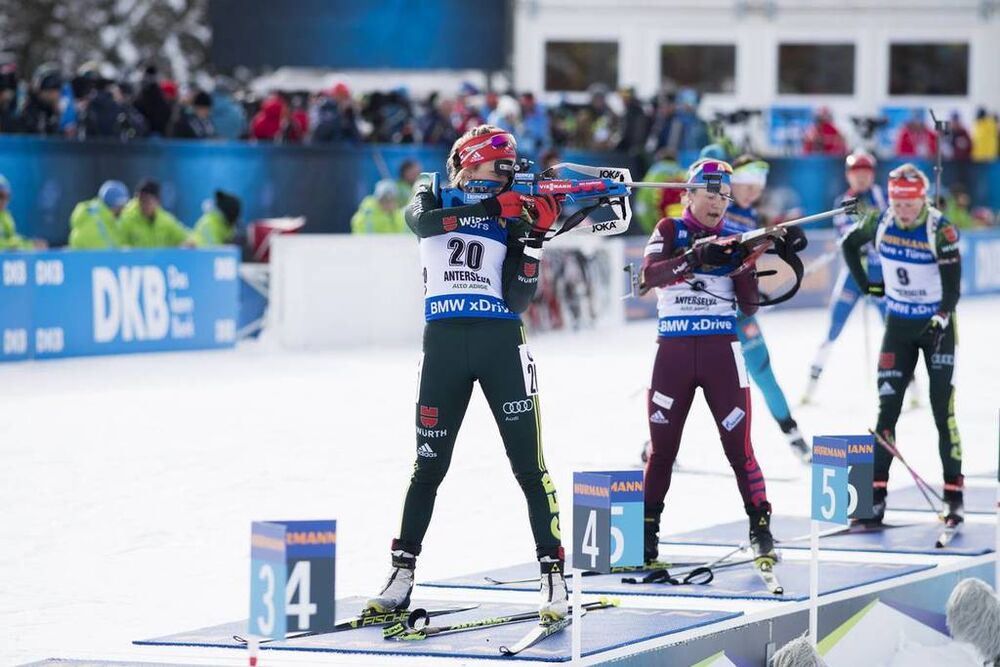 20.01.2018, Antholz, Italy (ITA):Franziska Preuss (GER) -  IBU world cup biathlon, pursuit women, Antholz (ITA). www.nordicfocus.com. © Manzoni/NordicFocus. Every downloaded picture is fee-liable.
