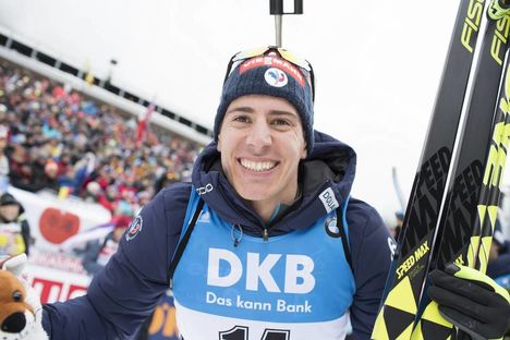 NordicFocus 14.01.2018, Ruhpolding, Germany (GER):Quentin Fillon Maillet (FRA) - IBU world cup biathlon, mass men, Ruhpolding (GER). www.nordicfocus.com. © Manzoni/NordicFocus. Every downloaded picture is fee-liable.