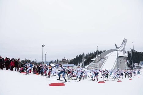 NordicFocus 11.03.2018, Oslo, Norway (NOR):Heidi Weng (NOR), Ingvild Flugstad Oestberg (NOR), Teresa Stadlober (AUT), Krista Parmakoski (FIN), Jessica Diggins (USA), Charlotte Kalla (SWE), Marit Bjoergen (NOR), Ragnhild Haga (NOR), Kerttu Niskanen (FIN), Sadie Bjorn