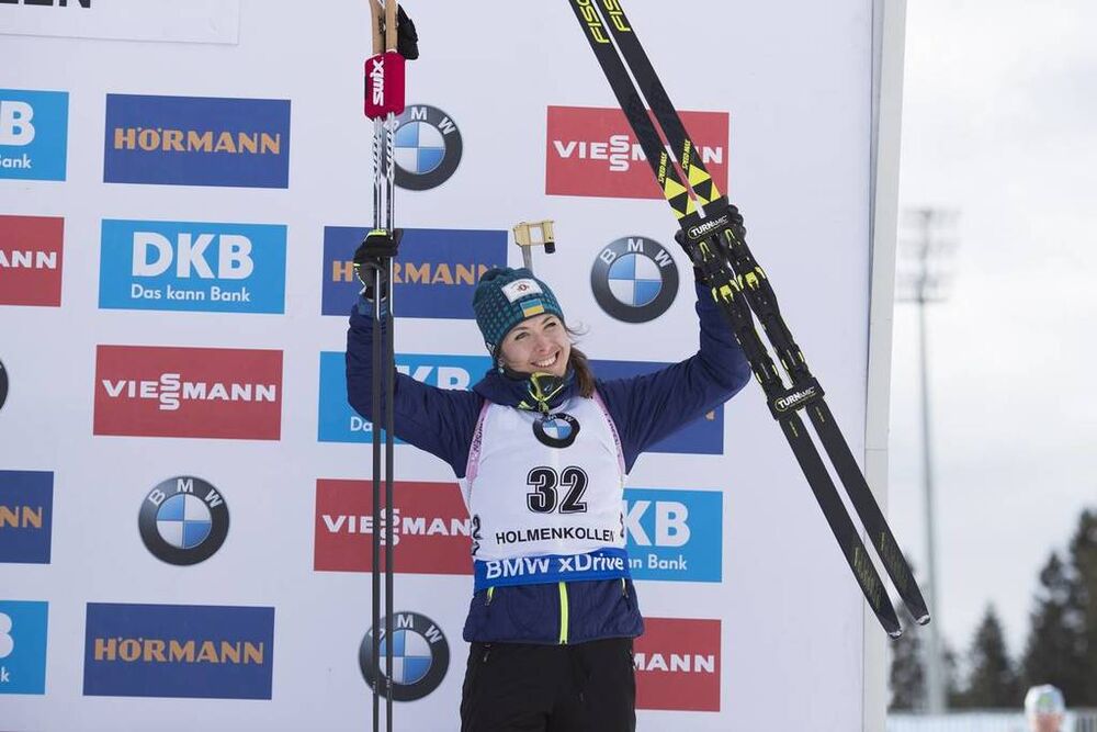 15.03.2018, Oslo, Norway (NOR):Yuliia Dzhima (UKR) - IBU world cup biathlon, sprint women, Oslo (NOR). www.nordicfocus.com. © Manzoni/NordicFocus. Every downloaded picture is fee-liable.