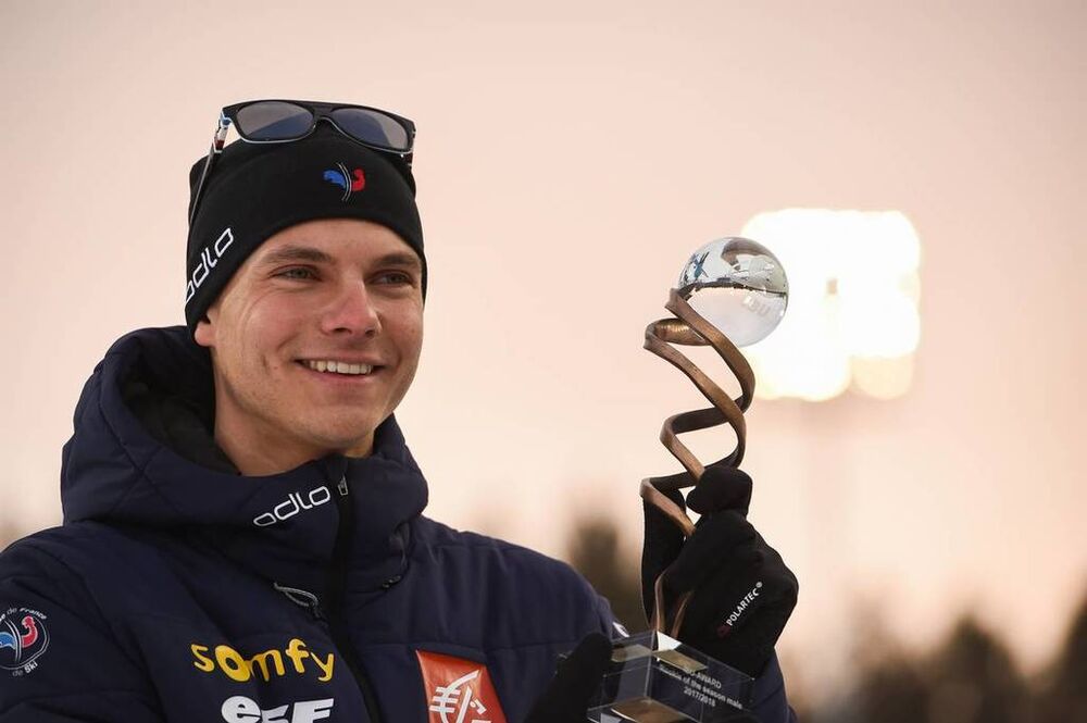 25.03.2018, Tyumen, Russia (RUS):Emilien Jacquelin (FRA) rookie of the year - IBU world cup biathlon, cups, Tyumen (RUS). www.nordicfocus.com. © Tumashov/NordicFocus. Every downloaded picture is fee-liable.