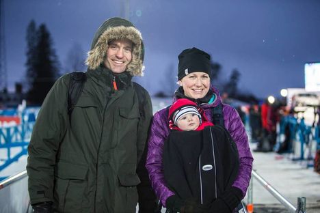 NordicFocus 23.11.2013, Oestersund, Sweden (SWE): Helena Ekholm (SWE) with Husband David and taughter- IBU world cup biathlon, training, Oestersund (SWE). www.nordicfocus.com. © Manzoni/NordicFocus. Every downloaded picture is fee-liable.