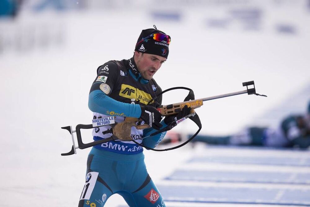 15.03.2018, Oslo, Norway (NOR):Simon Desthieux (FRA) - IBU world cup biathlon, sprint men, Oslo (NOR). www.nordicfocus.com. © Manzoni/NordicFocus. Every downloaded picture is fee-liable.