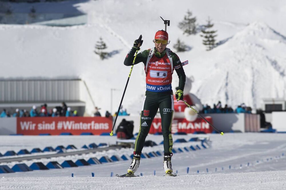 17.03.2018, Oslo, Norway (NOR):Laura Dahlmeier (GER) - IBU world cup biathlon, relay women, Oslo (NOR). www.nordicfocus.com. © Manzoni/NordicFocus. Every downloaded picture is fee-liable.