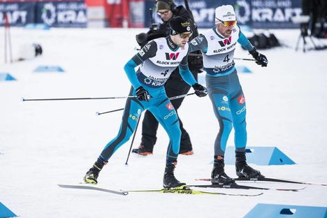 NordicFocus 02.12.2017, Lillehammer, Norway (NOR):Francois Braud (FRA), Maxime Laheurte (FRA), (l-r) - FIS world cup nordic combined, team HS100/4x5km, Lillehammer (NOR). www.nordicfocus.com. © Modica/NordicFocus. Every downloaded picture is fee-liable.