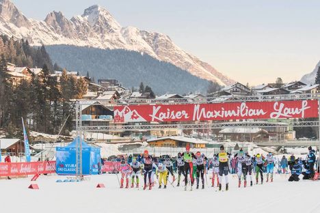 NordicFocus 13.01.2018, Seefeld, Austria (AUT): start of the females race - Visma Ski Classics Kaiser Maximilian Lauf, Seefeld (AUT). www.nordicfocus.com. © Rauschendorfer/NordicFocus. Every downloaded picture is fee-liable.