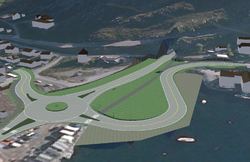 Illustrasjon av ny rundkjøring ved Indrefjord