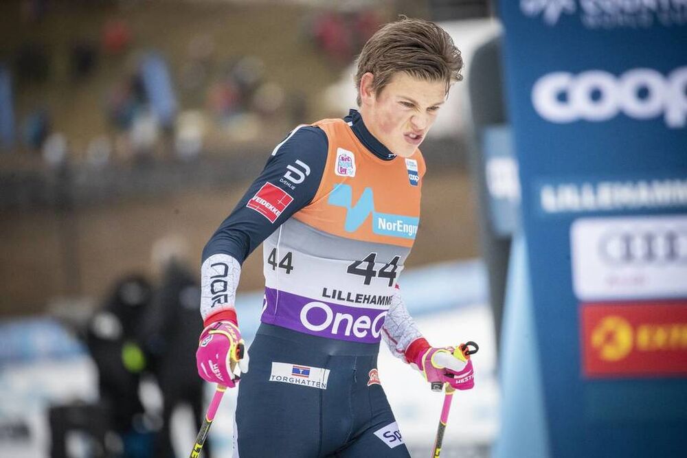 02.12.2018, Lillehammer, Norway (NOR):Johannes Hoesflot Klaebo (NOR) - FIS world cup cross-country, pursuit men, Lillehammer (NOR). www.nordicfocus.com. © Modica/NordicFocus. Every downloaded picture is fee-liable.