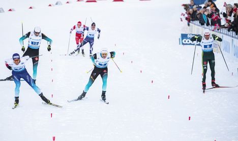 NordicFocus 09.12.2018, Beitostolen, Norway (NOR):Roman Furger (SUI), Renaud Jay (FRA), Thomas Bing (GER), (l-r) - FIS world cup cross-country, 4x7.5km men, Beitostolen (NOR). www.nordicfocus.com. © Modica/NordicFocus. Every downloaded picture is fee-liable.
