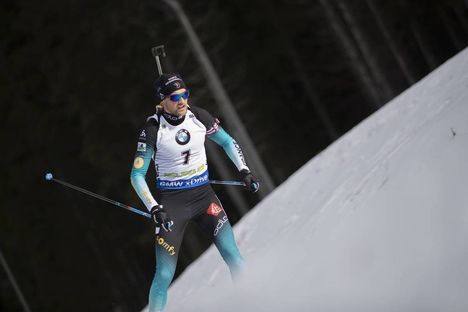 NordicFocus 09.12.2018, Pokljuka, Slovenia (SLO):Simon Desthieux (FRA) - IBU world cup biathlon, pursuit men, Pokljuka (SLO). www.nordicfocus.com. © Manzoni/NordicFocus. Every downloaded picture is fee-liable.