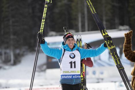 NordicFocus 09.12.2018, Pokljuka, Slovenia (SLO):Quentin Fillon Maillet (FRA) - IBU world cup biathlon, pursuit men, Pokljuka (SLO). www.nordicfocus.com. © Manzoni/NordicFocus. Every downloaded picture is fee-liable.