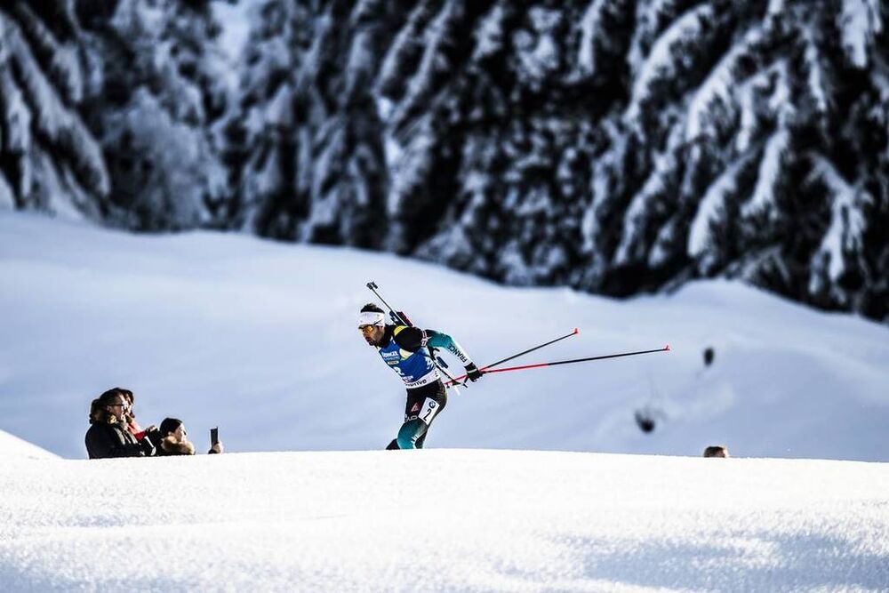 15.12.2018, Hochfilzen, Austria (AUT):Martin Fourcade (FRA) - IBU world cup biathlon, pursuit men, Hochfilzen (AUT). www.nordicfocus.com. © Manzoni/NordicFocus. Every downloaded picture is fee-liable.