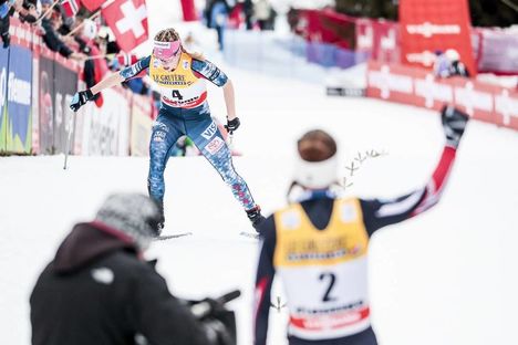 NordicFocus 07.01.2018, Val di Fiemme, Italy (ITA):Jessica Diggins (USA) - FIS world cup cross-country, tour de ski, final climb women, Val di Fiemme (ITA). www.nordicfocus.com. © Modica/NordicFocus. Every downloaded picture is fee-liable.