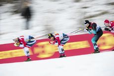 NordicFocus 29.12.2018, Toblach, Italy (ITA):Johannes Hoesflot Klaebo (NOR), Lucas Chanavat (FRA), (l-r) - FIS world cup cross-country, tour de ski, individual sprint, Toblach (ITA). www.nordicfocus.com. © Modica/NordicFocus. Every downloaded picture is fee-liable