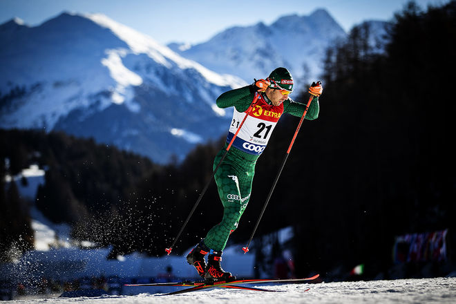 FEDERICO PELLEGRINO är bland åkarna som nu hoppar av Tour de Ski efter 3 etapper när det inte finns några sprintlopp kvar. Foto: NORDIC FOCUS
