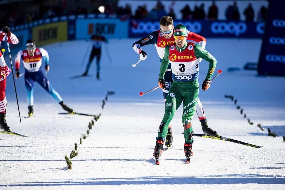 01.01.2019, Val Mustair, Switzerland (SUI):Federico Pellegrino (ITA) - FIS world cup cross-country, tour de ski, individual sprint, Val Mustair (SUI). www.nordicfocus.com. © Modica/NordicFocus. Every downloaded picture is fee-liable.