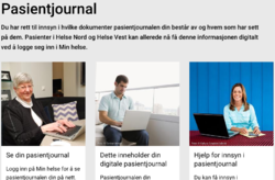 Pasientjournal. illustrasjonsbilde fra e-helse.no