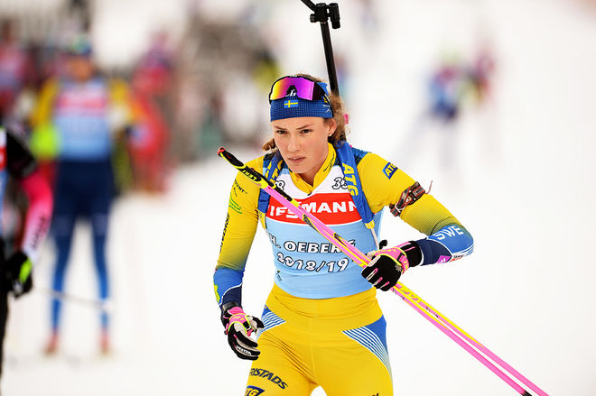 HANNA ÖBERG stod för en ny, stark insats i världscupen då hon åkte in till 3:e plats i sprinttävlingen i tyska Ruhpolding. Foto: NORDIC FOCUS