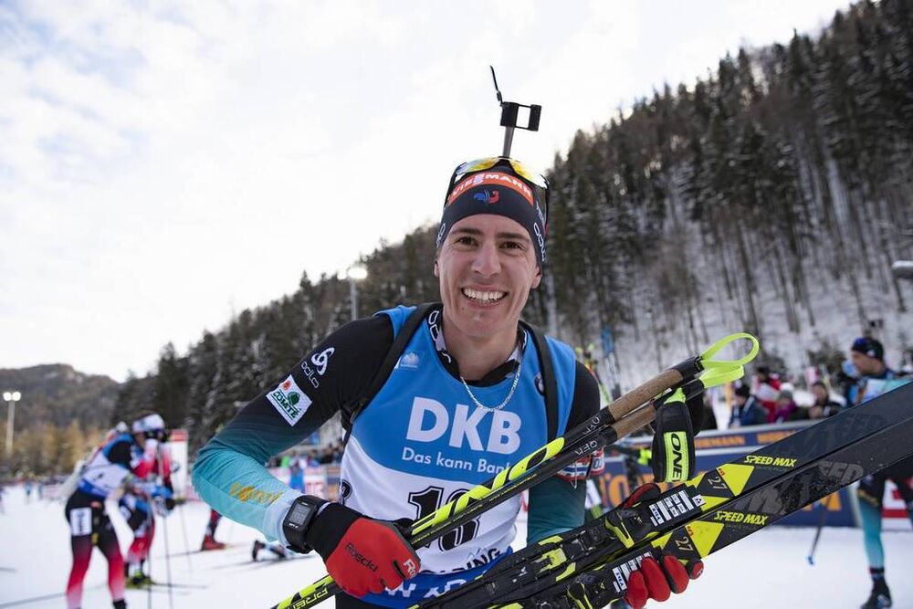 20.01.2019, Ruhpolding, Germany (GER):Quentin Fillon Maillet (FRA) -  IBU world cup biathlon, mass men, Ruhpolding (GER). www.nordicfocus.com. © Manzoni/NordicFocus. Every downloaded picture is fee-liable.