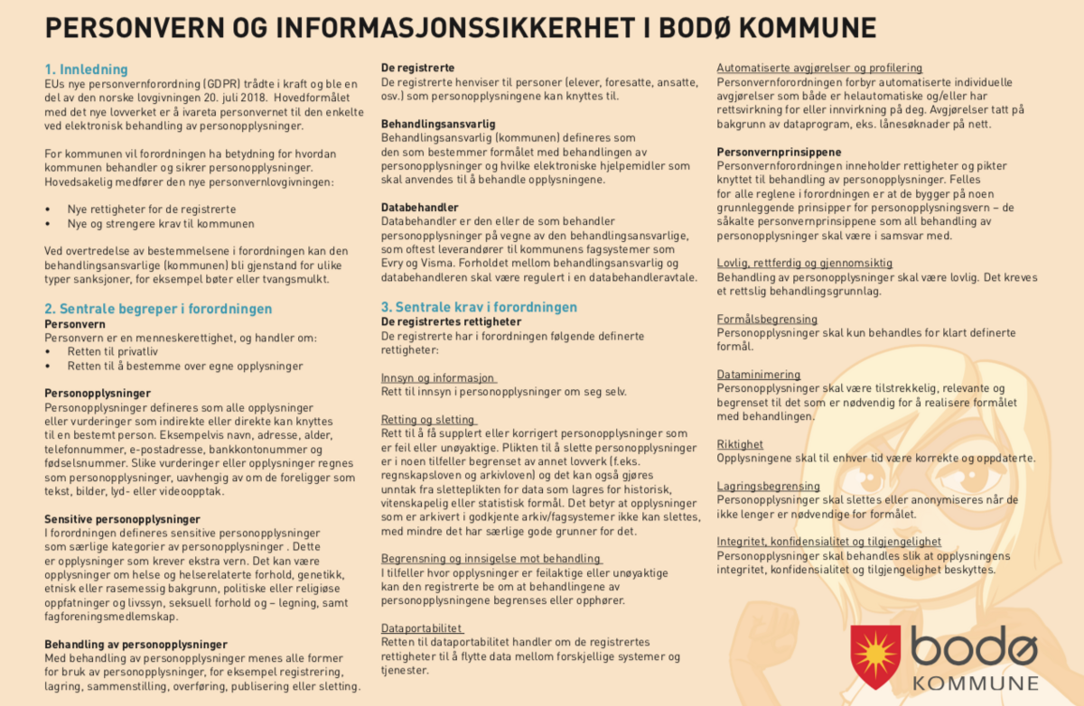 Personvern og informasjonssikkerhet i Bodø kommune