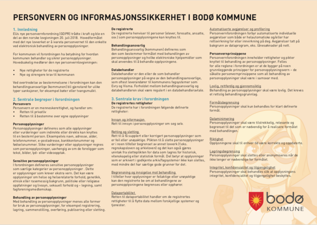 Personvern og informasjonssikkerhet i Bodø kommune
