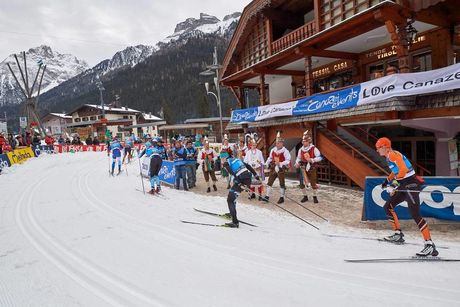 NordicFocus 27.01.2019, Cavalese, Italy (ITA):Group of athletes - Visma Ski Classics and FIS Worldloppet Cup Marcialonga, Cavalese (ITA). www.nordicfocus.com. © Rauschendorfer/NordicFocus. Every downloaded picture is fee-liable.