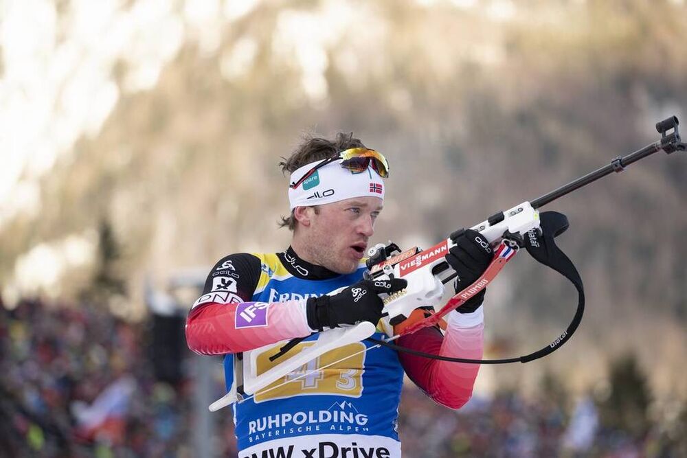 18.01.2019, Ruhpolding, Germany (GER):Tarjei Boe (NOR) -  IBU world cup biathlon, relay men, Ruhpolding (GER). www.nordicfocus.com. © Manzoni/NordicFocus. Every downloaded picture is fee-liable.
