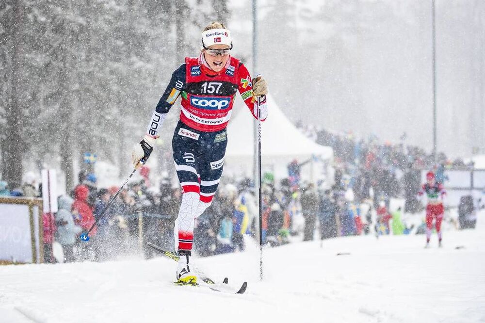 27.01.2019, Ulricehamn, Sweden (SWE):Therese Johaug (NOR) - FIS world cup cross-country, 4x5km women, Ulricehamn (SWE). www.nordicfocus.com. © Modica/NordicFocus. Every downloaded picture is fee-liable.