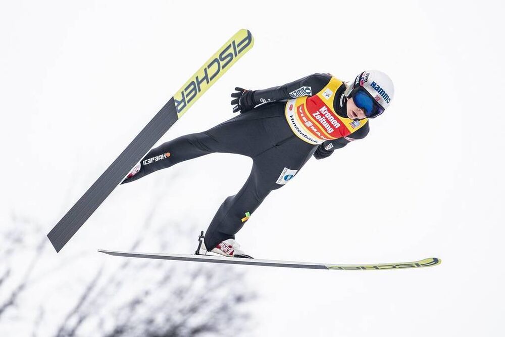 02.02.2019, Hinzenbach, Austria (AUT):Maren Lundby (NOR) - FIS world cup ski jumping ladies, individual HS90, Hinzenbach (AUT). www.nordicfocus.com. © Modica/NordicFocus. Every downloaded picture is fee-liable.