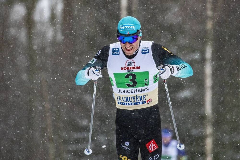 27.01.2019, Ulricehamn, Sweden (SWE):Maurice Manificat (FRA) - FIS world cup cross-country, 4x10km men, Ulricehamn (SWE). www.nordicfocus.com. © Modica/NordicFocus. Every downloaded picture is fee-liable.