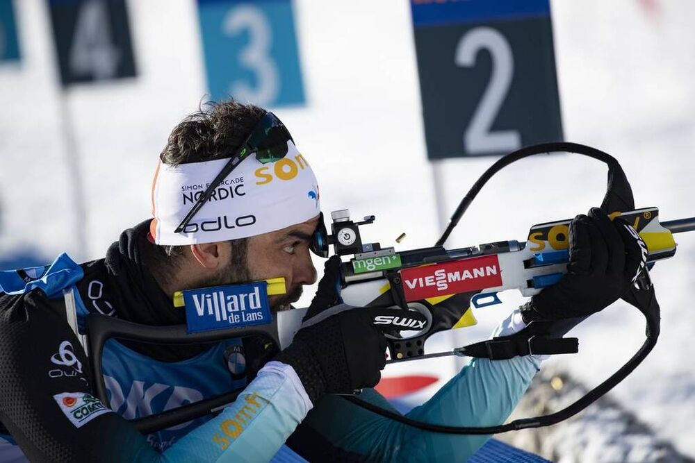 NordicFocus 25.01.2019, Antholz, Italy (ITA):Simon Fourcade (FRA) - IBU world cup biathlon, sprint men, Antholz (ITA). www.nordicfocus.com. © Manzoni/NordicFocus. Every downloaded picture is fee-liable.