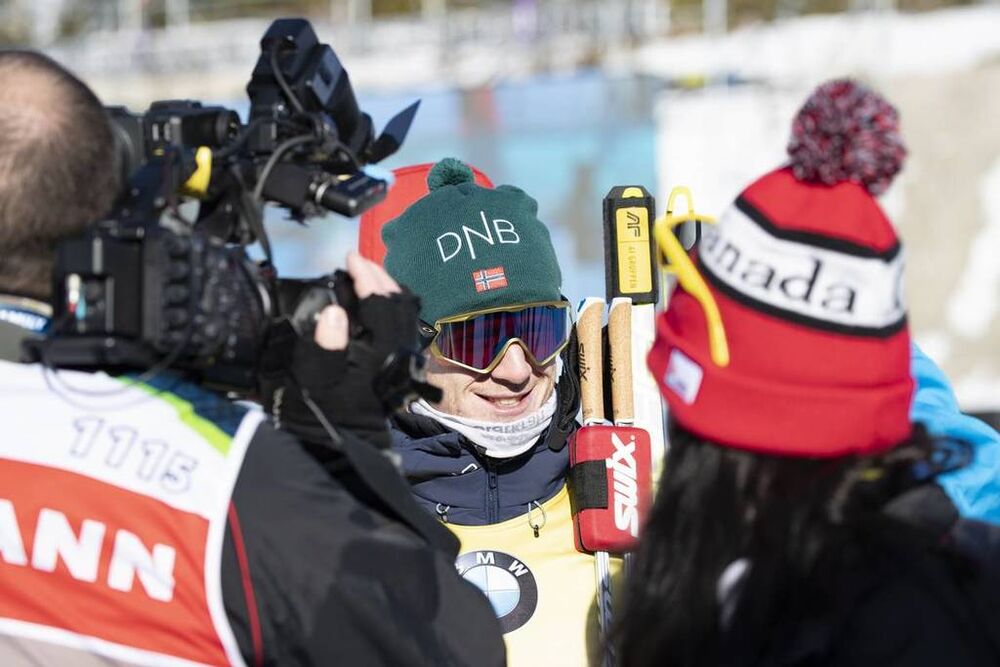 07.02.2019, Canmore, Canada (CAN):Johannes Thingnes Boe (NOR) -  IBU world cup biathlon, short individual men, Canmore (CAN). www.nordicfocus.com. © Manzoni/NordicFocus. Every downloaded picture is fee-liable.