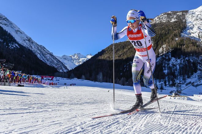 16.02.2019, Cogne, Italy (ITA):Johanna Hagstroem (SWE) - FIS world cup cross-country, individual sprint, Cogne (ITA). www.nordicfocus.com. © Thibaut/NordicFocus. Every downloaded picture is fee-liable.