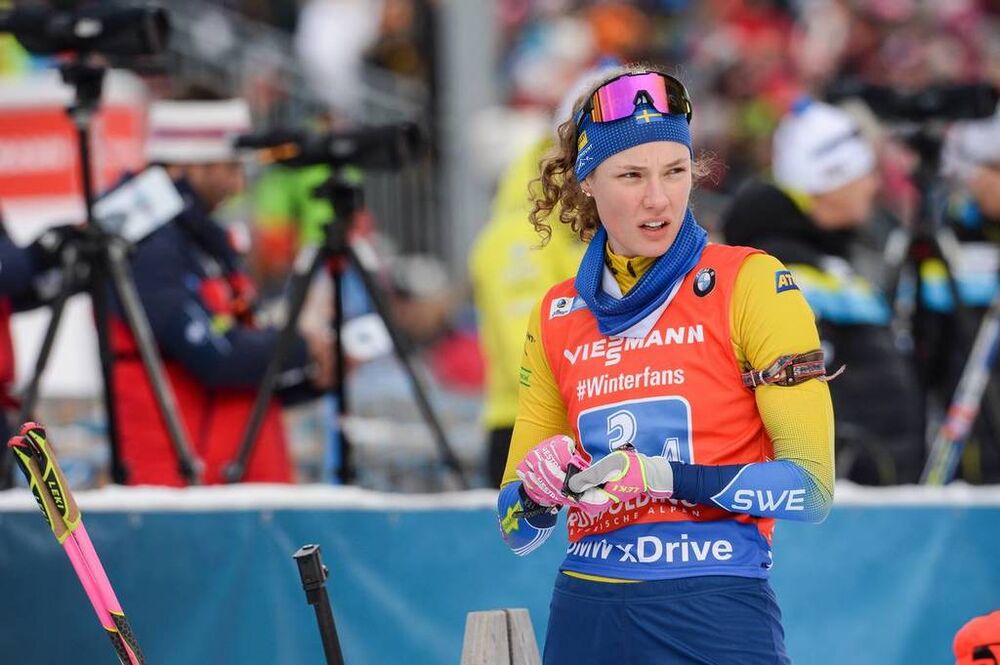 19.01.2019, Ruhpolding, Germany (GER):Hanna Oeberg (SWE) -  IBU world cup biathlon, relay women, Ruhpolding (GER). www.nordicfocus.com. © Tumashov/NordicFocus. Every downloaded picture is fee-liable.
