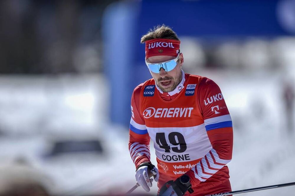 17.02.2019, Cogne, Italy (ITA):Sergey Ustiugov (RUS) - FIS world cup cross-country, 15km men, Cogne (ITA). www.nordicfocus.com. © Thibaut/NordicFocus. Every downloaded picture is fee-liable.