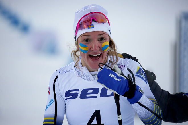 U23-VÄRLDSMÄSTAREN på skidor, Moa Lundgren från IFK Umeå vann sin klass i Lidingöloppet där flera skidåkare sprang bra. Foto/rights: KJELL-ERIK KRISTIANSEN/kekstock.com