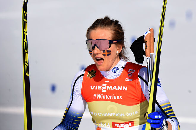 FÖR EN MÅNAD sedan var det ingen som trodde att Stina Nilsson skulle åka VM i Seefeld. Nu står hon med två guld och ett silver! Foto/rights: ROLF ZETTERBERG/kekstock.com