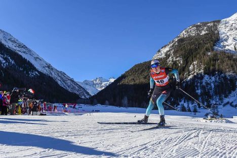 NordicFocus 16.02.2019, Cogne, Italy (ITA):Laura Chamiot Maitral (FRA) - FIS world cup cross-country, individual sprint, Cogne (ITA). www.nordicfocus.com. © Thibaut/NordicFocus. Every downloaded picture is fee-liable.