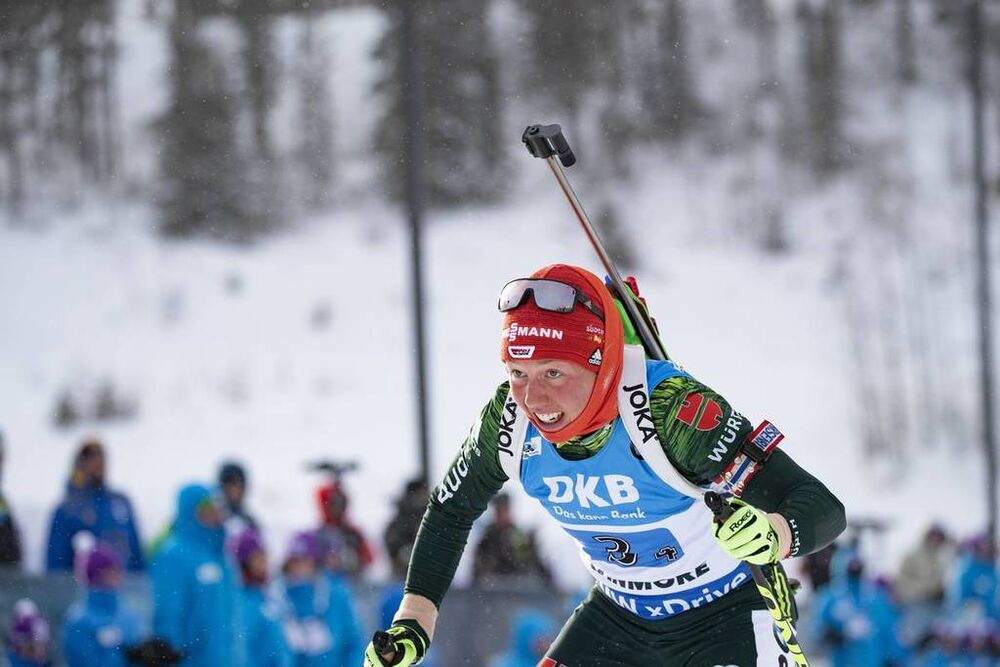 08.02.2019, Canmore, Canada (CAN):Laura Dahlmeier (GER) -  IBU world cup biathlon, relay women, Canmore (CAN). www.nordicfocus.com. © Manzoni/NordicFocus. Every downloaded picture is fee-liable.