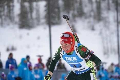 NordicFocus 08.02.2019, Canmore, Canada (CAN):Laura Dahlmeier (GER) - IBU world cup biathlon, relay women, Canmore (CAN). www.nordicfocus.com. © Manzoni/NordicFocus. Every downloaded picture is fee-liable.