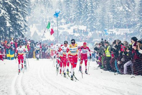 NordicFocus 09.03.2019, Oslo, Norway (NOR):Johannes Hoesflot Klaebo (NOR), Hans Christer Holund (NOR), Alexander Bolshunov (RUS), (l-r) - FIS world cup cross-country, mass men, Oslo (NOR). www.nordicfocus.com. © Modica/NordicFocus. Every downloaded picture is fee-