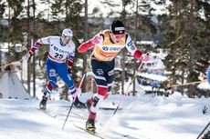NordicFocus 16.03.2018, Falun Sweden (SWE):Michal Novak (CZE), Johannes Hoesflot Klaebo (NOR), (l-r) - FIS world cup cross-country, individual sprint, Falun (SWE). www.nordicfocus.com. © Modica/NordicFocus. Every downloaded picture is fee-liable.