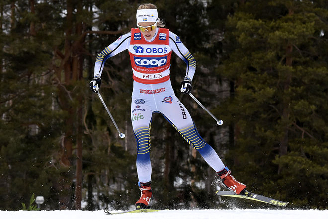 STINA NILSSON tog ett stort steg närmare att vinna sprintvärldscupen då hon var tillbaka på toppen i Faluns världscupsprint. Foto/rights: ROLF ZETTERBERG/kekstock.com
