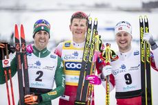 NordicFocus 22.03.2019, Quebec, Canada (CAN):Federico Pellegrino (ITA), Johannes Hoesflot Klaebo (NOR), Sindre Bjoernestad Skar (NOR), (l-r) - FIS world cup cross-country, individual sprint, Quebec (CAN). www.nordicfocus.com. © Modica/NordicFocus. Every downloaded