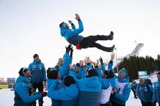 NordicFocus 23.03.2019, Oslo, Norway (NOR):Simon Fourcade (FRA), Martin Fourcade (FRA), Emilien Jacquelin (FRA), Fabien Claude (FRA), Simon Desthieux (FRA), Antonin Guigonnat (FRA), Justine Braisaz (FRA), Celia Aymonier (FRA), Fabrizio Curtaz (ITA) coach Team Italy,