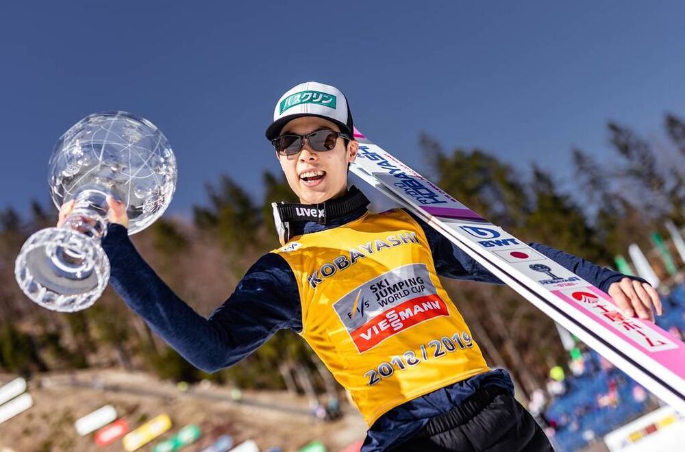 24.03.2019, Planica, Slovenia (SLO): Ryoyu Kobayashi (JPN) - FIS world cup ski flying, cups, Planica (SLO). www.nordicfocus.com. © Nordicfocus/EXPA/JFK. Every downloaded picture is fee-liable.
