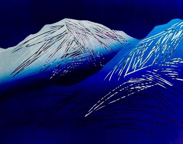 Stub: Mot en polarnatt, linosnitt, 60 x 75 cm