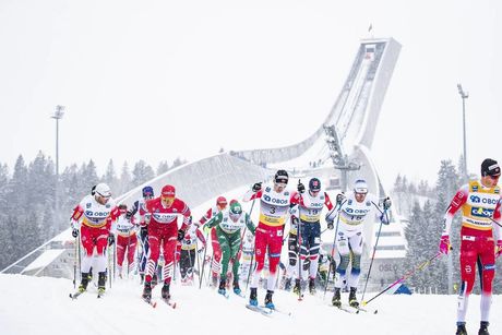 NordicFocus 09.03.2019, Oslo, Norway (NOR):Johannes Hoesflot Klaebo (NOR), Alexander Bolshunov (RUS), Sjur Roethe (NOR), Martin Johnsrud Sundby (NOR), Simen Hegstad Krueger (NOR), Iivo Niskanen (FIN), Francesco De Fabiani (ITA), Hans Christer Holund (NOR), Andrey La