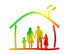 familie på fire stykker